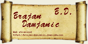 Brajan Damjanić vizit kartica